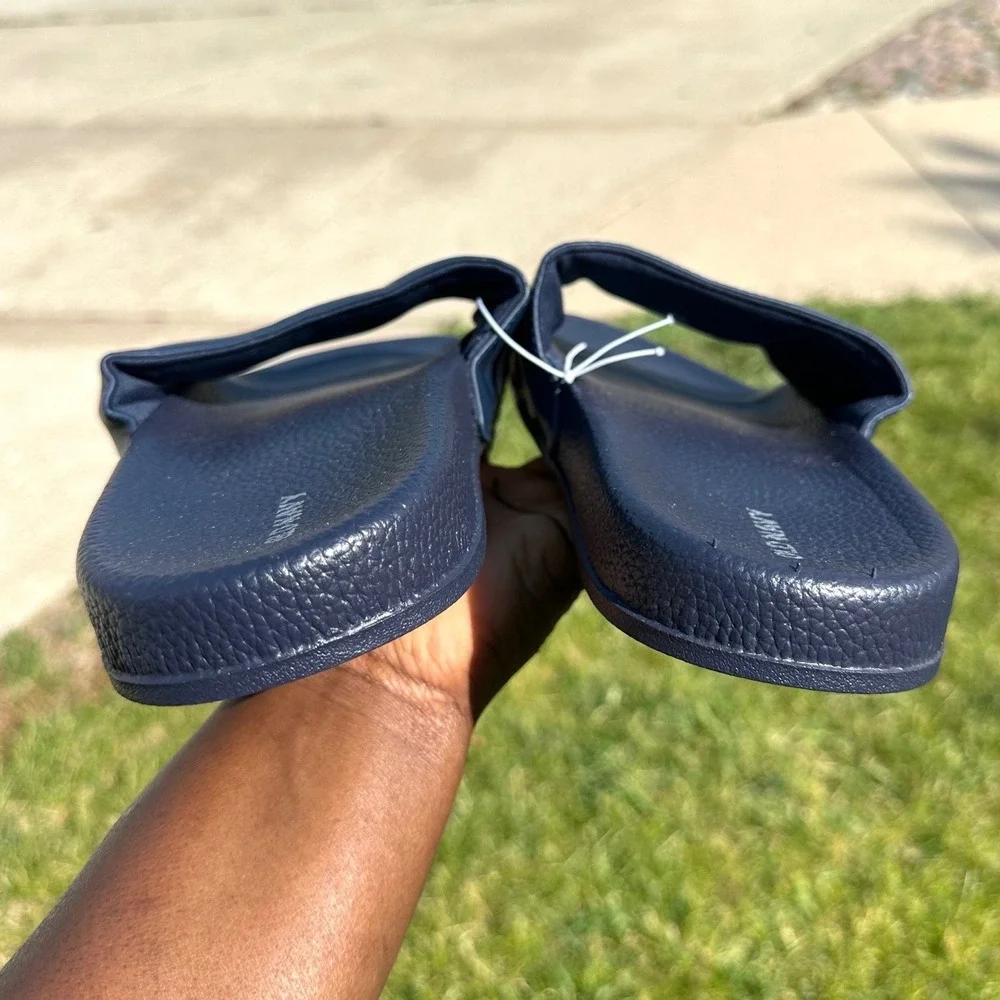 Old Navy Men's Colorblock Slide Sandals Size 12-13 Navy Blue Red White NWT